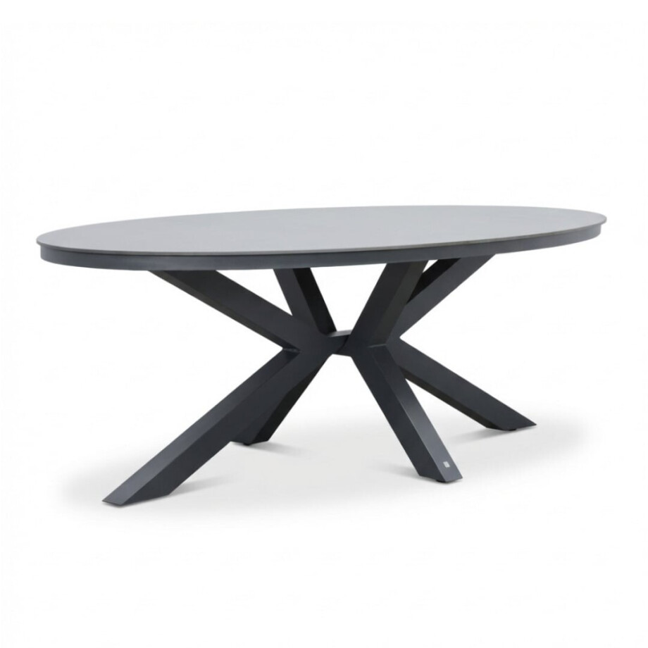 Firenze dining tuintafel 6 personen | sintered stone + aluminium | antraciet | 220cm ovaal afbeelding 1