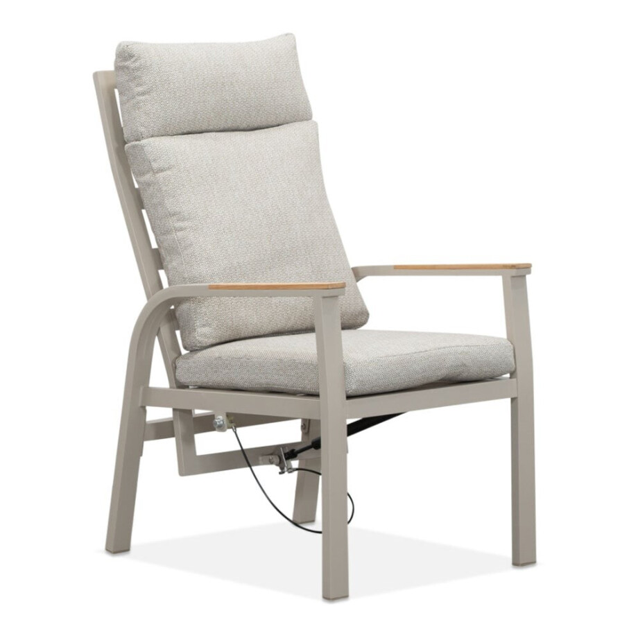 Annecy dining tuinstoel | aluminium + teakhout | beige afbeelding 1