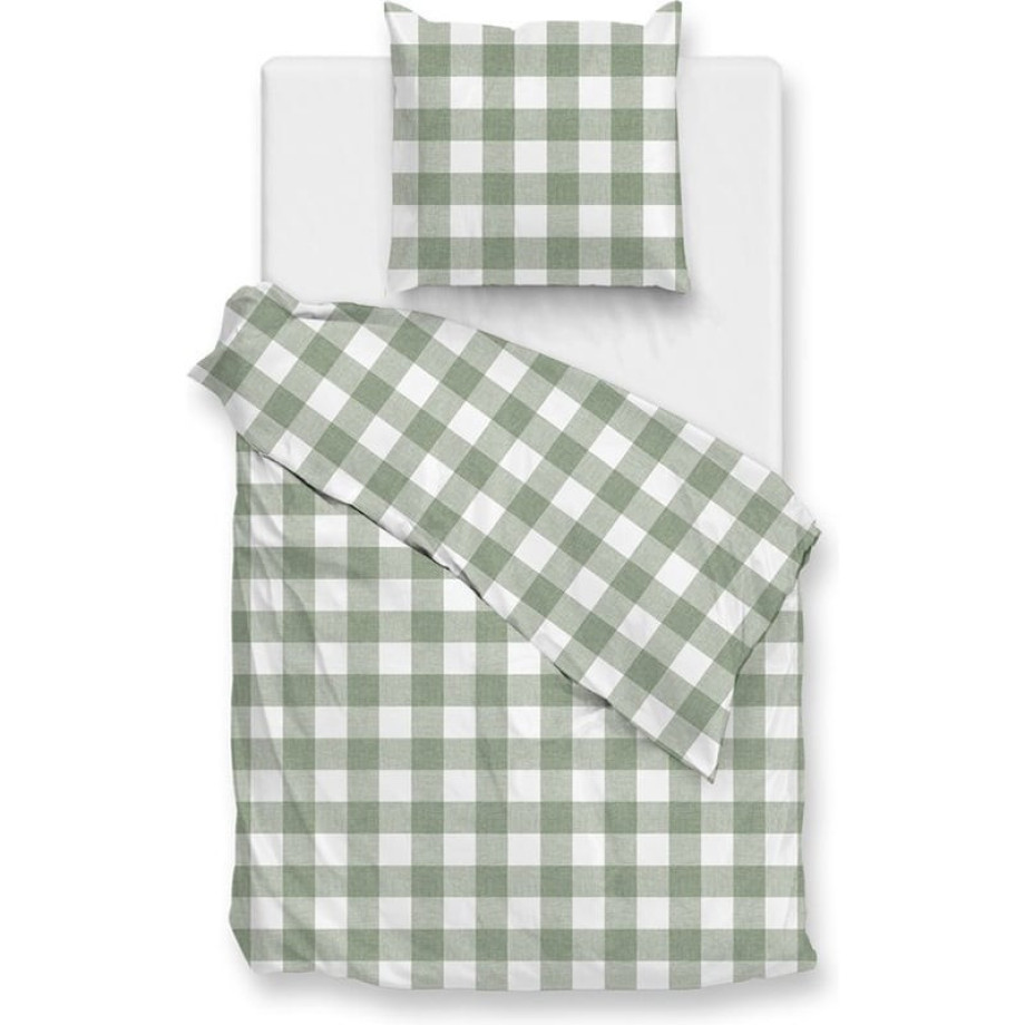 Dekbedovertrek Quattro di Lino - Groen - Dekbed-Discounter.nl afbeelding 1