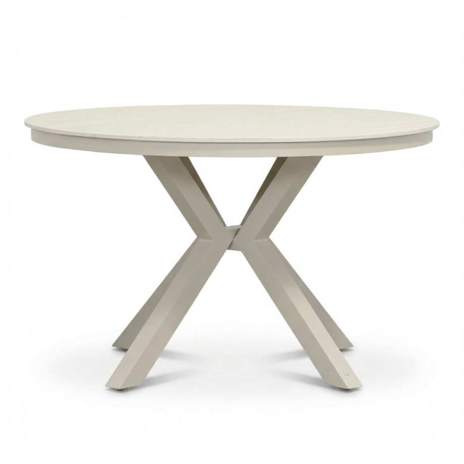 Cuba dining tuintafel 4 personen | sintered stone + aluminium | beige | 120cm rond afbeelding 1