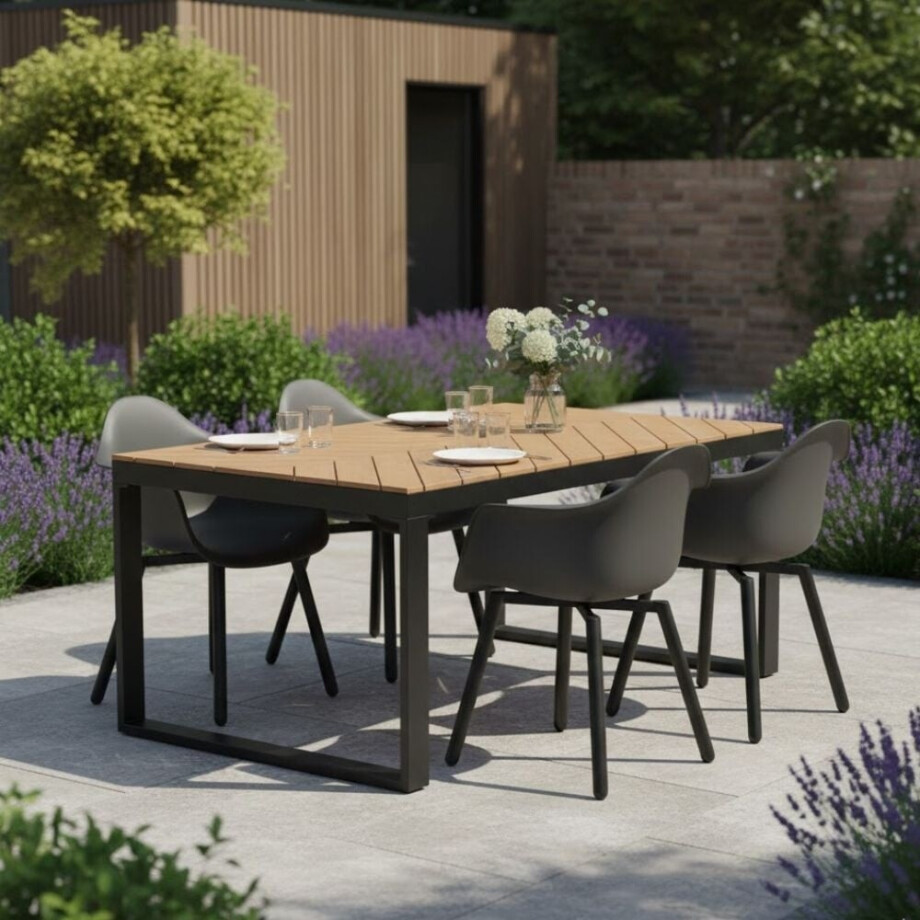 Kampa Natural/Montreux dining tuinset | 4 personen | polywood + kunststof | 160cm Kampa Natural/Montreux dining tuinset | 4 personen | polywood + kunststof | 160cm afbeelding 1