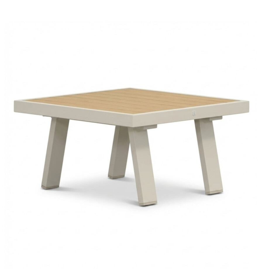 Lola loungetafel vierkant | aluminium + polywood | beige | 71x71cm afbeelding 1