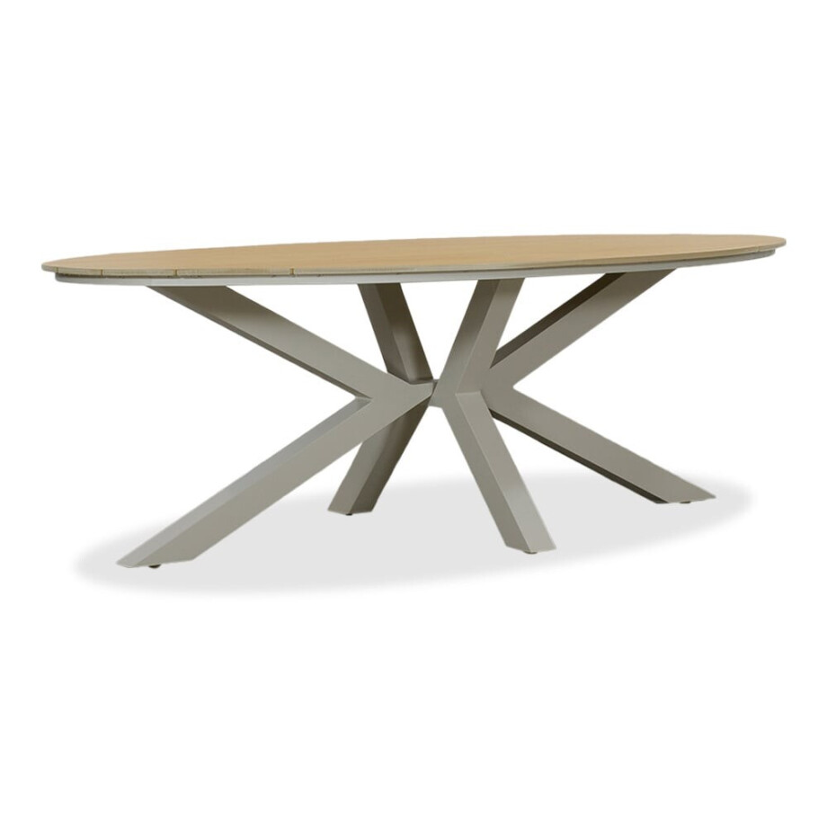 Dallas dining tuintafel 6 personen | polywood + aluminium | Natural Wood/beige | 220cm afbeelding 1