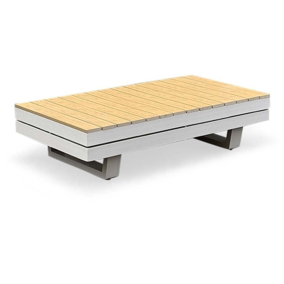 Vegas loungetafel | aluminum + polywood | beige | 117x60cm afbeelding 1