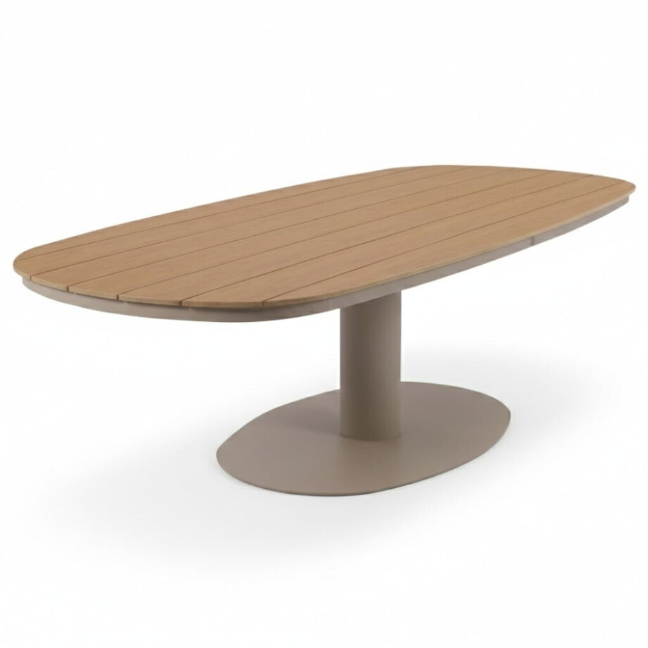 Panama dining tuintafel 6 personen | polywood + aluminium | Natural Wood/beige | 260cm Deens ovaal Panama dining tuintafel 6 personen | polywood + aluminium | Natural Wood/beige | 260cm Deens ovaal afbeelding 1