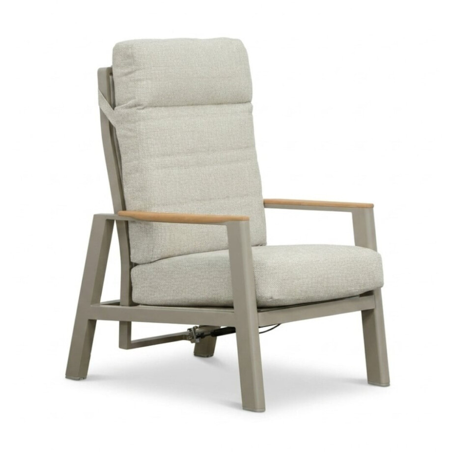 Brighton loungestoel | aluminium + teak | beige afbeelding 1