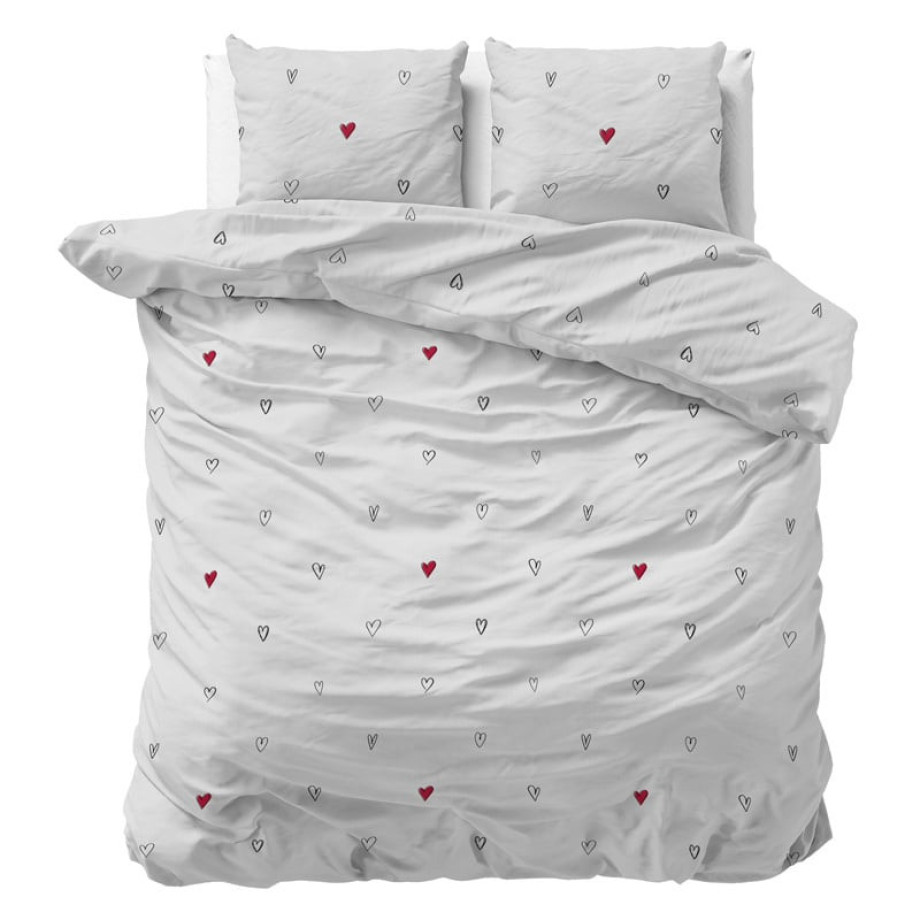 Dekbedovertrek Heartless - Lits-Jumeaux (240x220 cm) - Wit Polyester-katoen - Dessin: Patroon - Sleeptime Elegance - Dekbed-Discounter.nl afbeelding 1