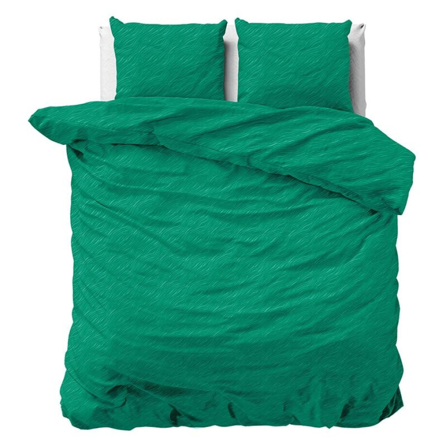 Dekbedovertrek - Lits-Jumeaux (240x220 cm) - Groen Microvezel - Dessin: Effen - Zensation - Dekbed-Discounter.nl afbeelding 