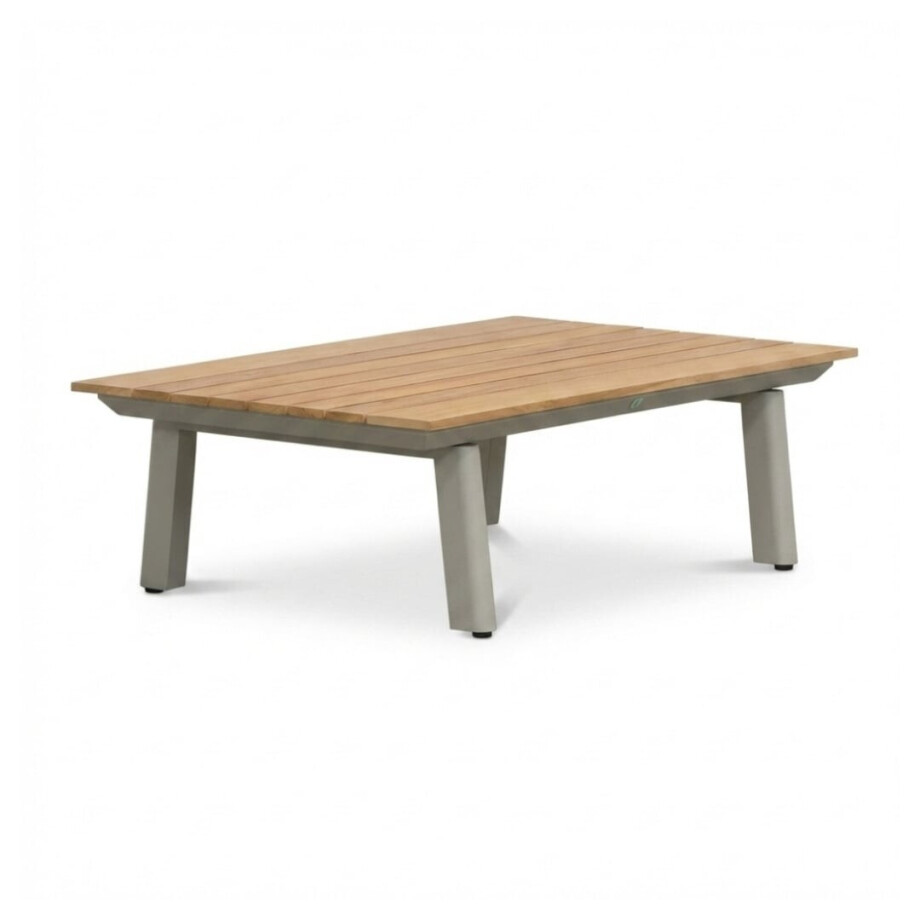 Montana koffietafel | aluminium + teak | beige | 100x60cm Montana koffietafel | aluminium + teak | beige | 100x60cm afbeelding 1
