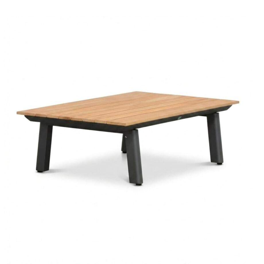Montana koffietafel | aluminium + teak | antraciet | 100x60cm Montana koffietafel | aluminium + teak | antraciet | 100x60cm afbeelding 1