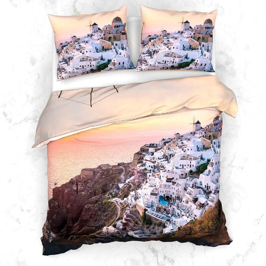 Dekbedovertrek Bamboe - Lits-Jumeaux XL (260x200 cm) - Meerkleurig Katoen/Bamboe - Dessin: Landschap - Heckett Lane - Dekbed-Discounter.nl afbeelding 