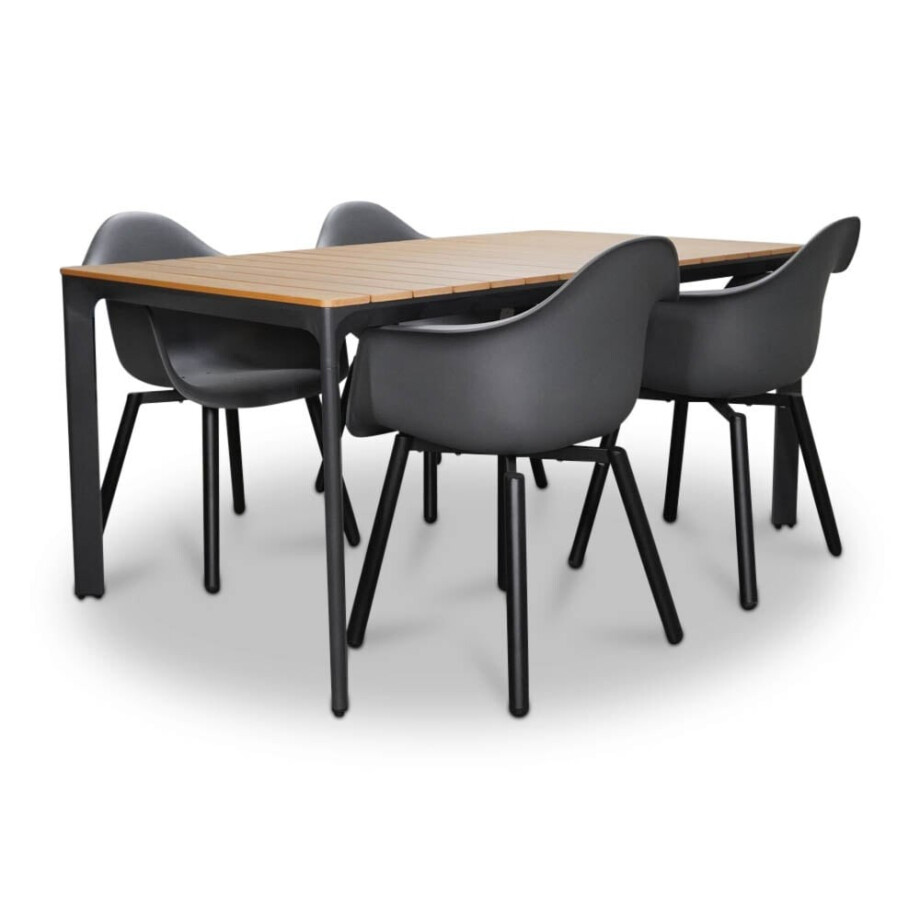 Arezzo/Montreux dining tuinset | 4 personen | aluminium + polywood | 160cm Arezzo/Montreux dining tuinset | 4 personen | aluminium + polywood | 160cm afbeelding 1