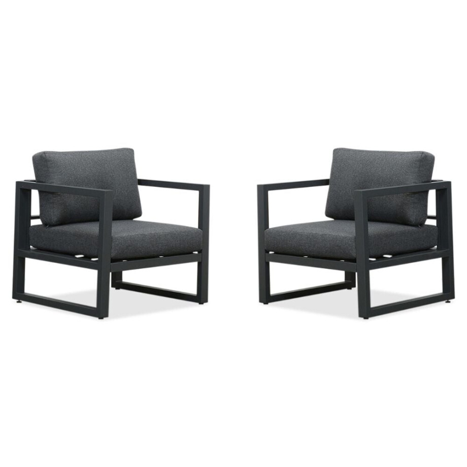 Cordoba loungestoel tuin set van 2 | aluminium | antraciet Cordoba loungestoel tuin set van 2 | aluminium | antraciet afbeelding 1