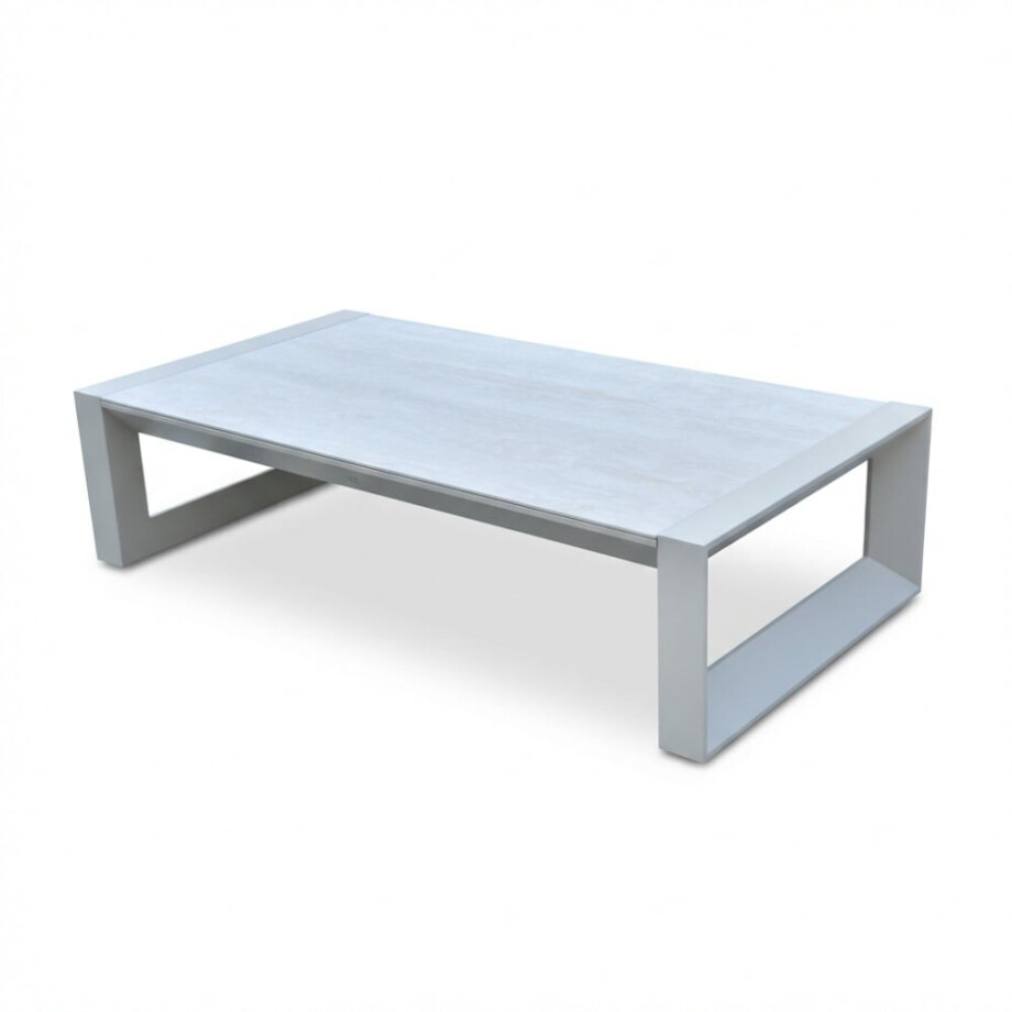Kaapstad loungetafel | sintered stone + aluminium | beige | 140x72cm afbeelding 1