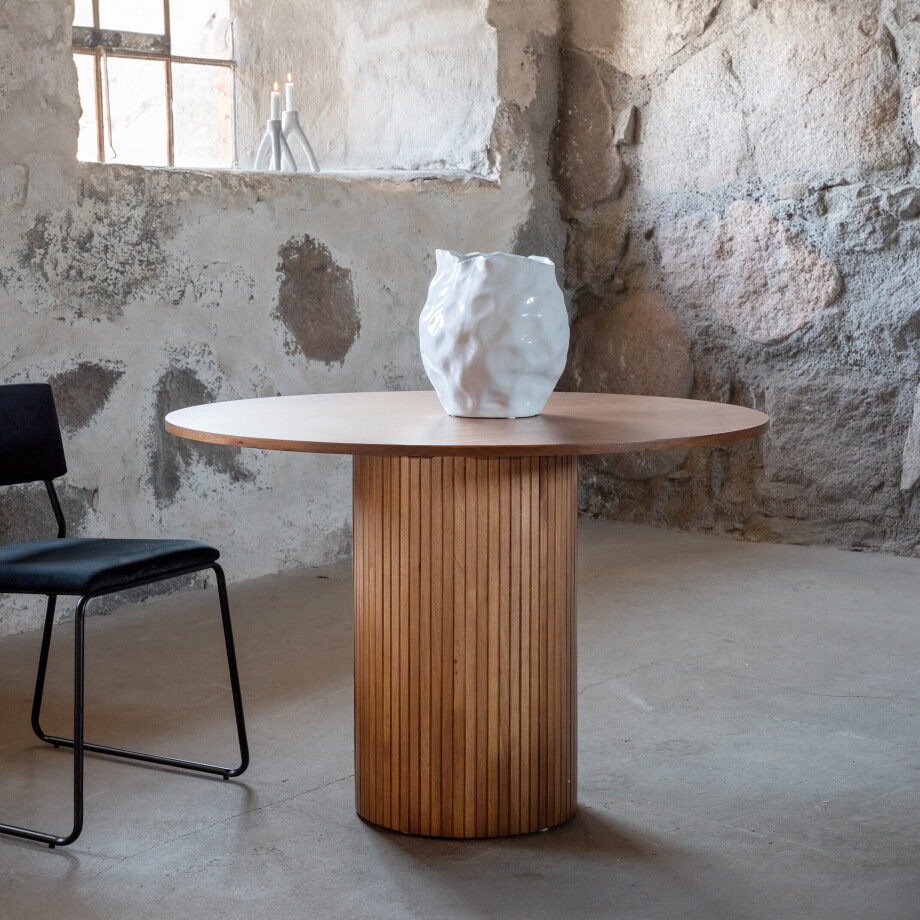 Nohr Ronde Eettafel 'Fionna' MDF 110cm, kleur Walnoot afbeelding 1