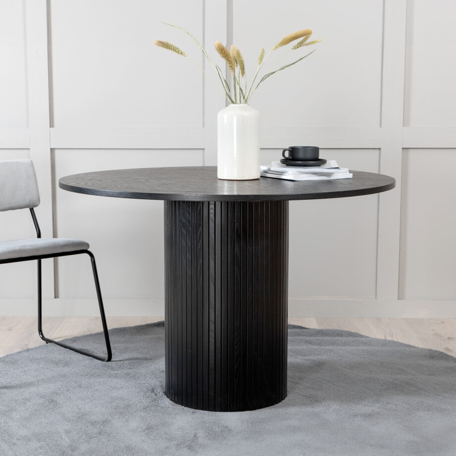 Nohr Ronde Eettafel 'Fionna' MDF 110cm, kleur Zwart afbeelding 1