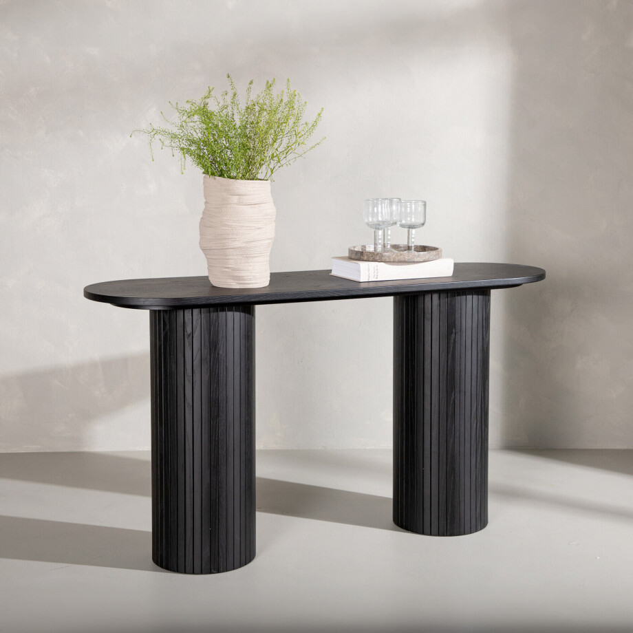 Nohr Sidetable 'Fionna' 130cm, kleur Zwart Nohr Sidetable 'Fionna' 130cm, kleur Zwart afbeelding 1