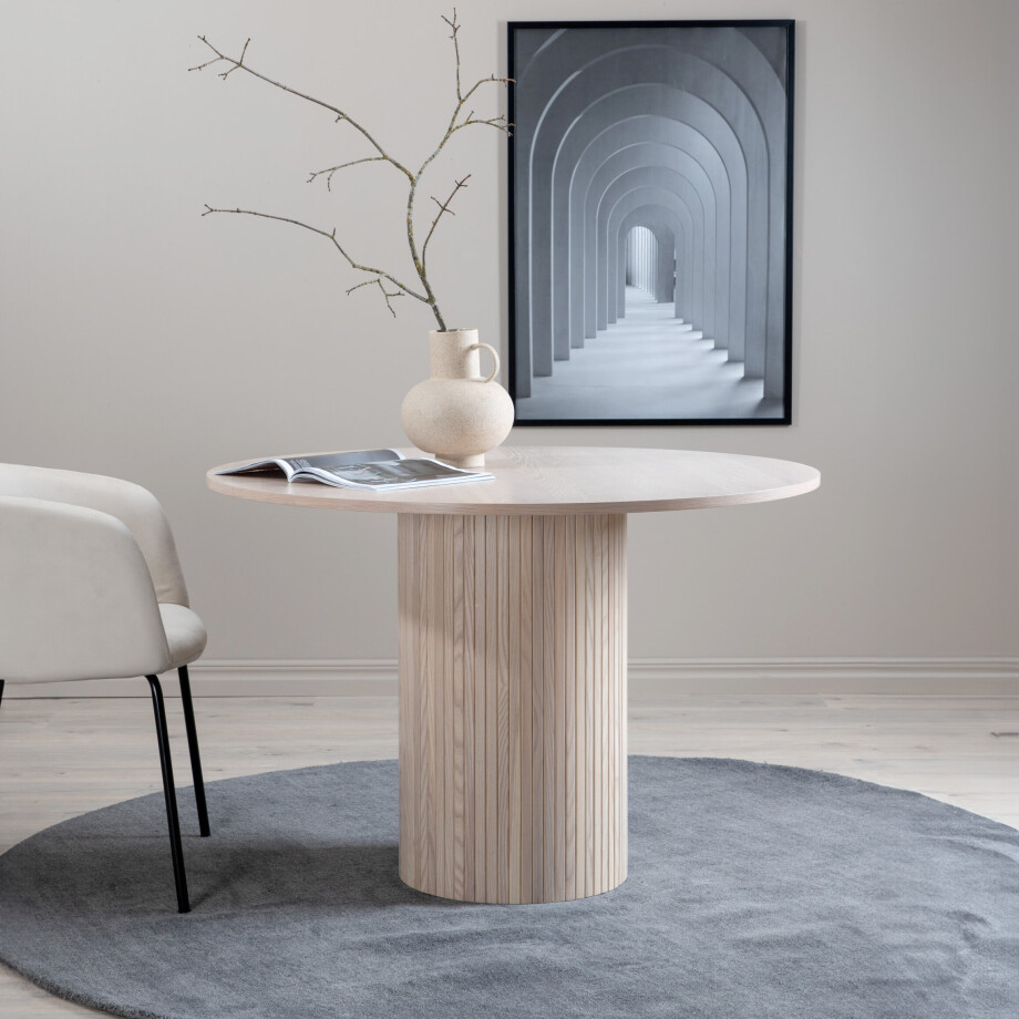 Nohr Ronde Eettafel 'Fionna' 110cm, kleur Whitewash afbeelding 1