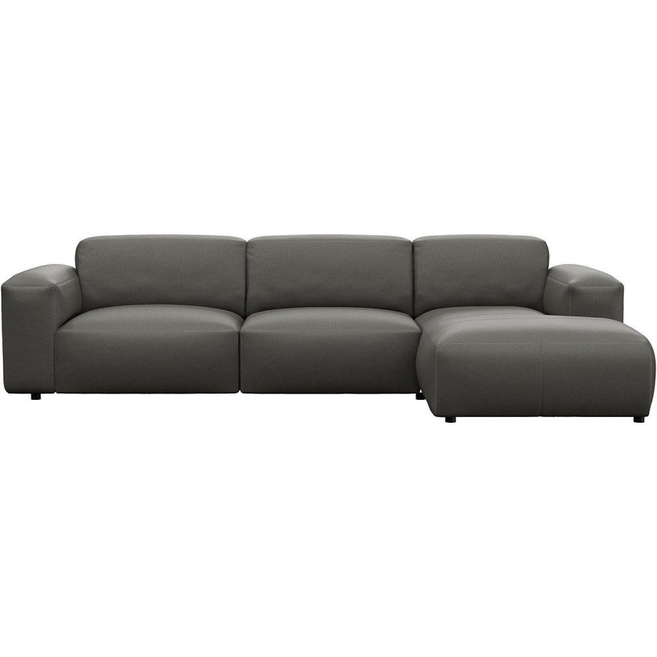 FLEXLUX Hoekbank Lucera Chaiselongue + 2,5-zistsbank modern & gezellig, koudschuim, stalen nosagvering afbeelding 1