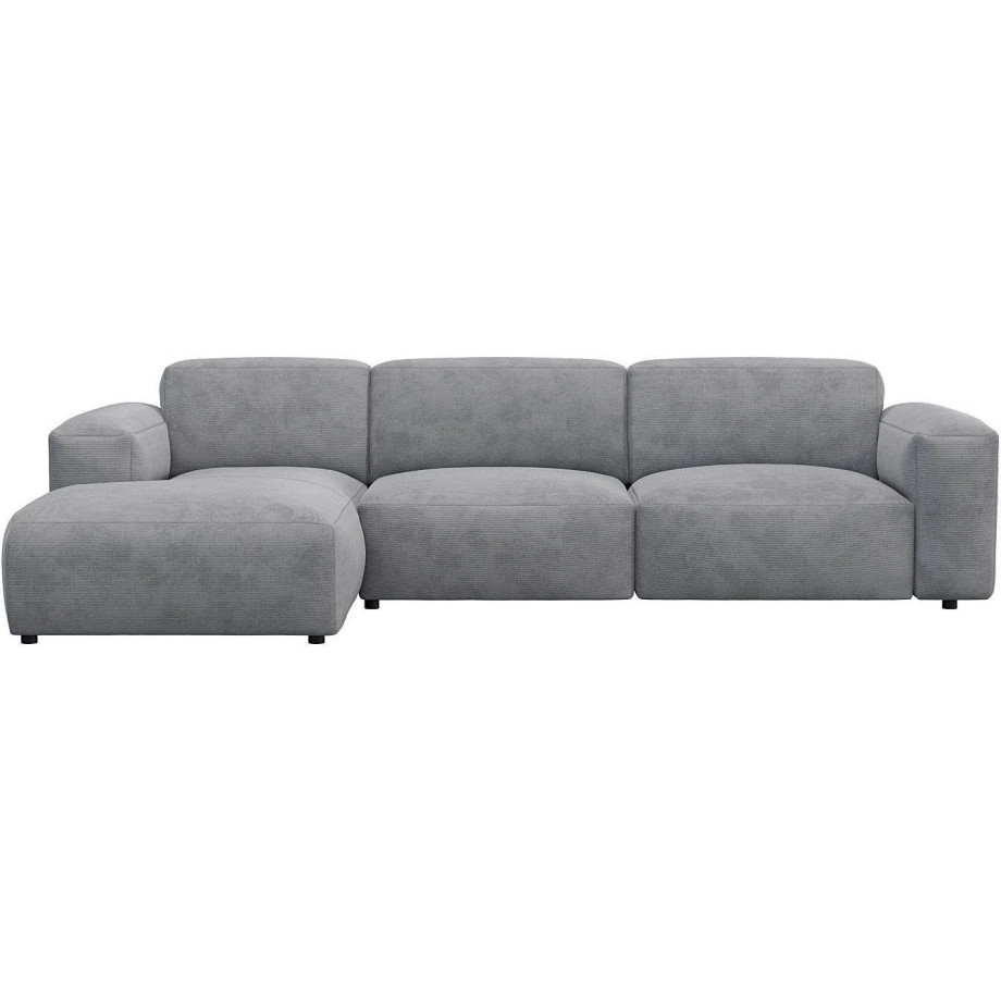 FLEXLUX Hoekbank Lucera Chaiselongue + 2,5-zistsbank modern & gezellig, koudschuim, stalen nosagvering afbeelding 1