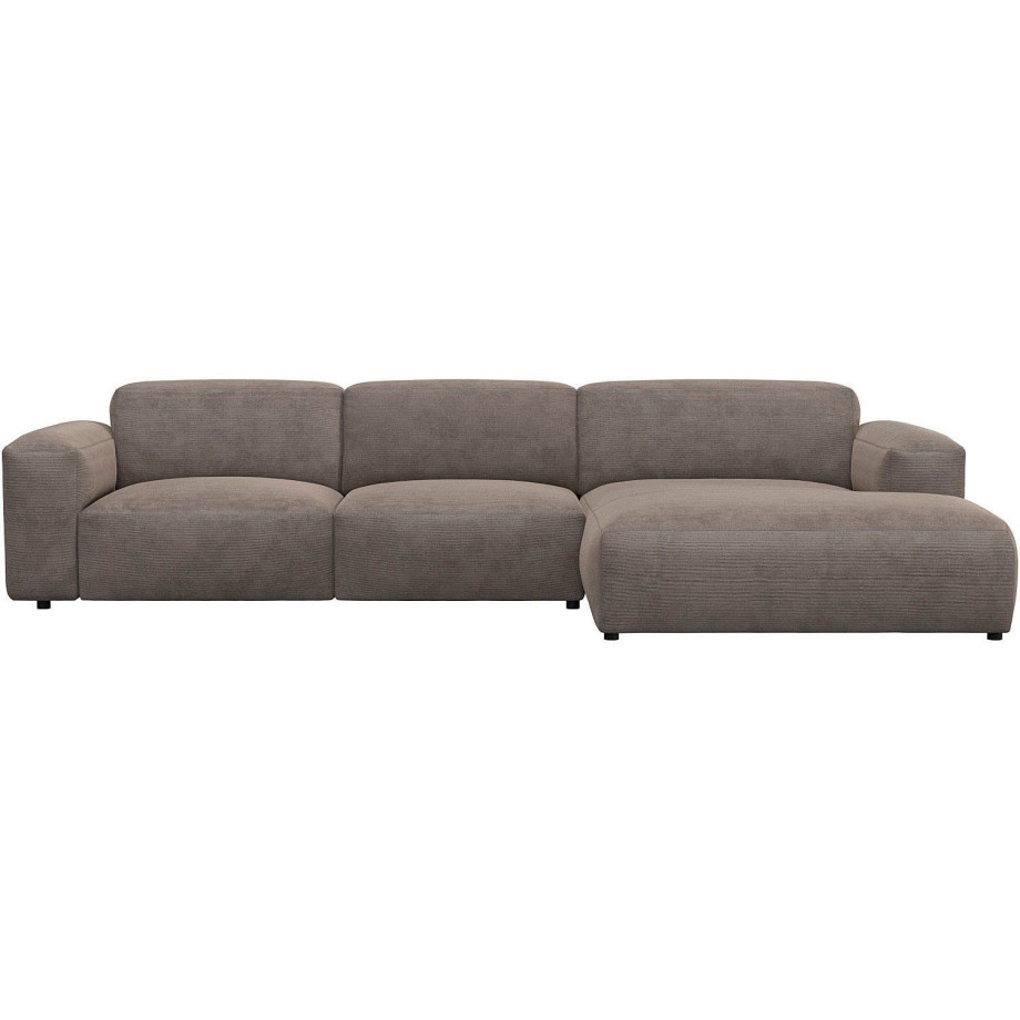 FLEXLUX Hoekbank Lucera Chaiselongue + 2,5-zistsbank modern & gezellig, koudschuim, stalen nosagvering afbeelding 1