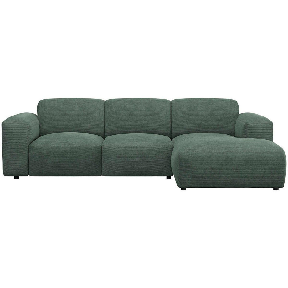 FLEXLUX Hoekbank Lucera Chaiselongue rechts of links modern & gezellig, koudschuim, stalen nosagvering afbeelding 1