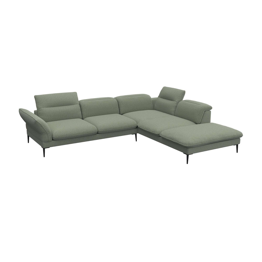 FLEXLUX Hoekbank Salino, functie-sofa met ottomane, relaxsofa, hoekbank Bank met arm- en hoofdeinde verstellingen, koudschuim & staalgolven afbeelding 1