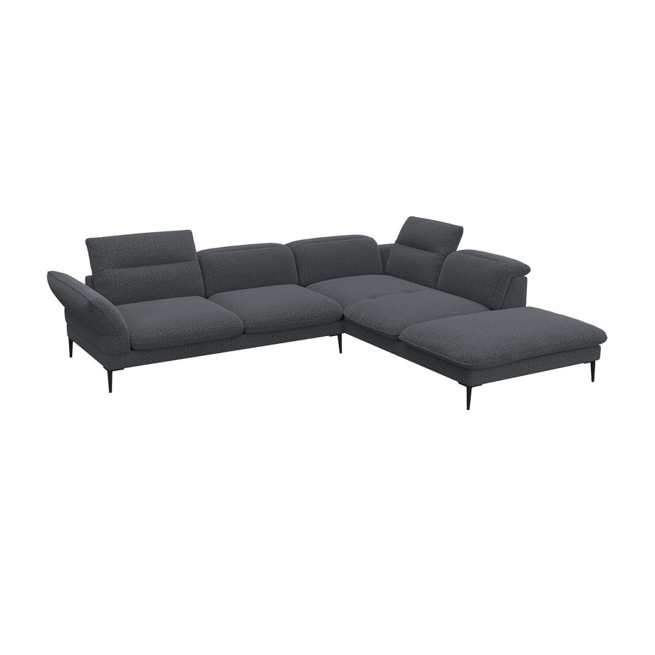 FLEXLUX Hoekbank Salino, functie-sofa met ottomane, relaxsofa, hoekbank Bank met arm- en hoofdeinde verstellingen, koudschuim & staalgolven afbeelding 1