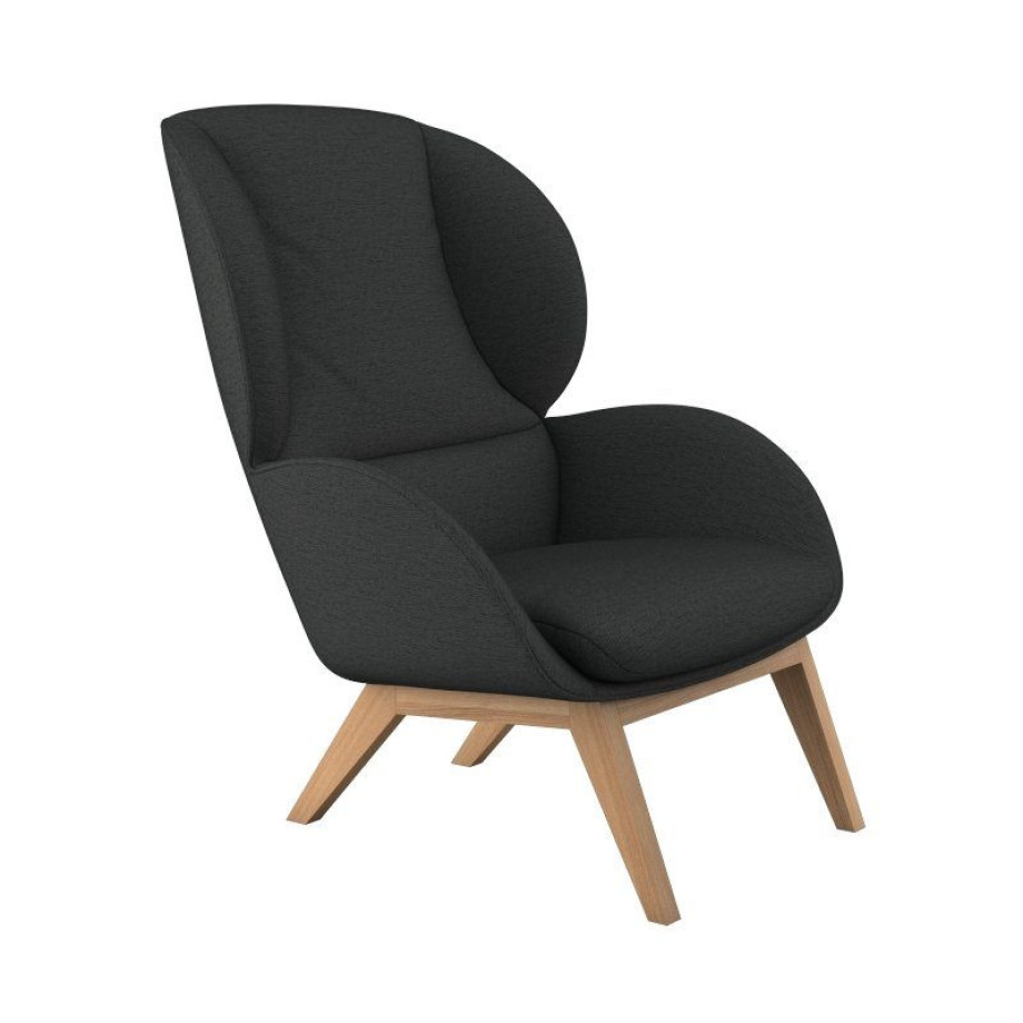 FLEXLUX Oorfauteuil Adria Stijl & comfort, organische vorm, eikenhouten voet afbeelding 1