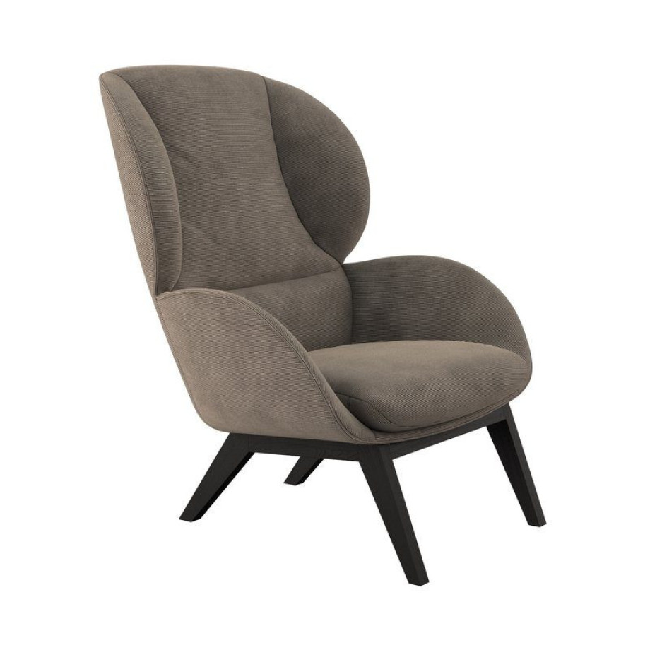 FLEXLUX Oorfauteuil Adria Stijl & comfort, organische vorm, zwarte houten voet afbeelding 1