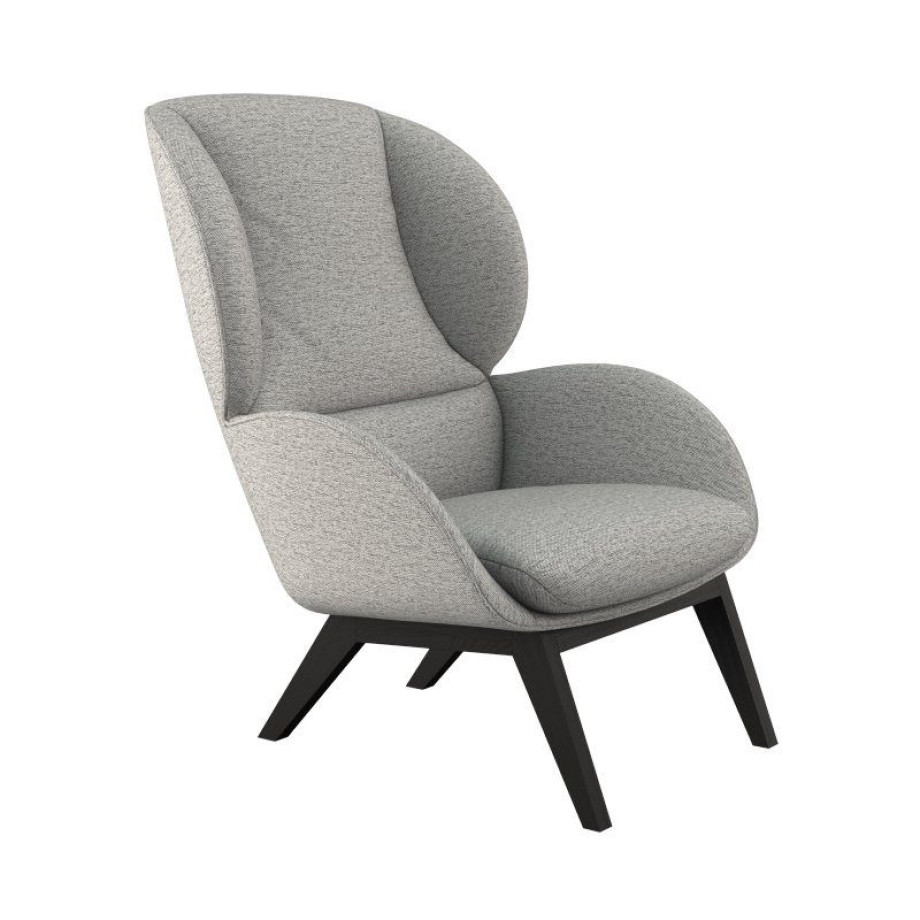 FLEXLUX Oorfauteuil Adria Stijl & comfort, organische vorm, zwarte houten voet afbeelding 1