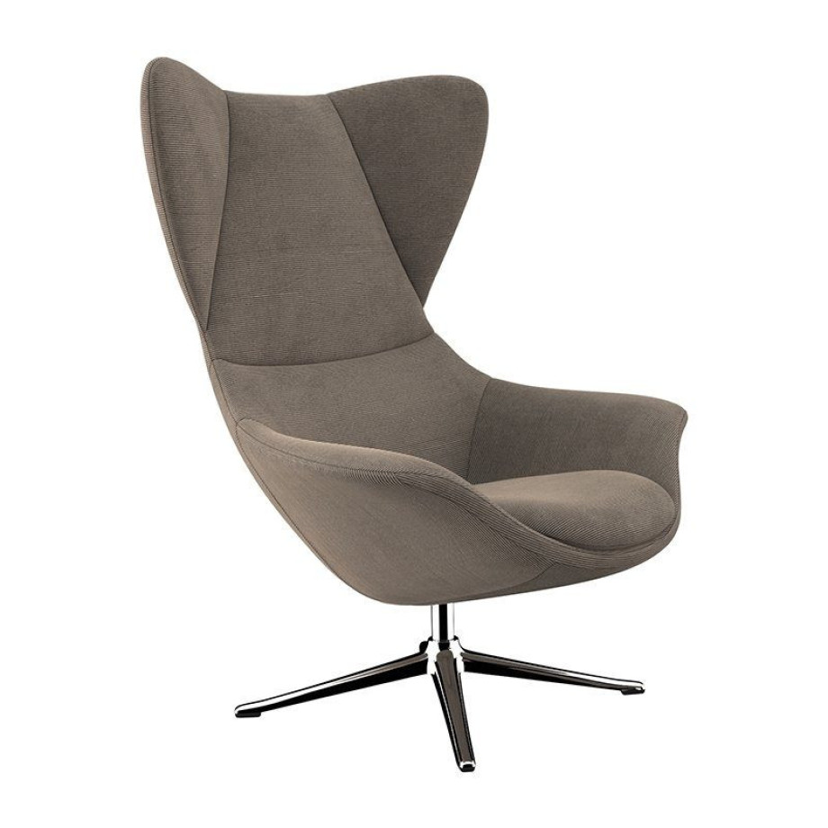 FLEXLUX Oorfauteuil Stilo relaxstoel, TV-stoel Solitaire, stijlicoon, draaibaar, aluminium basis afbeelding 1