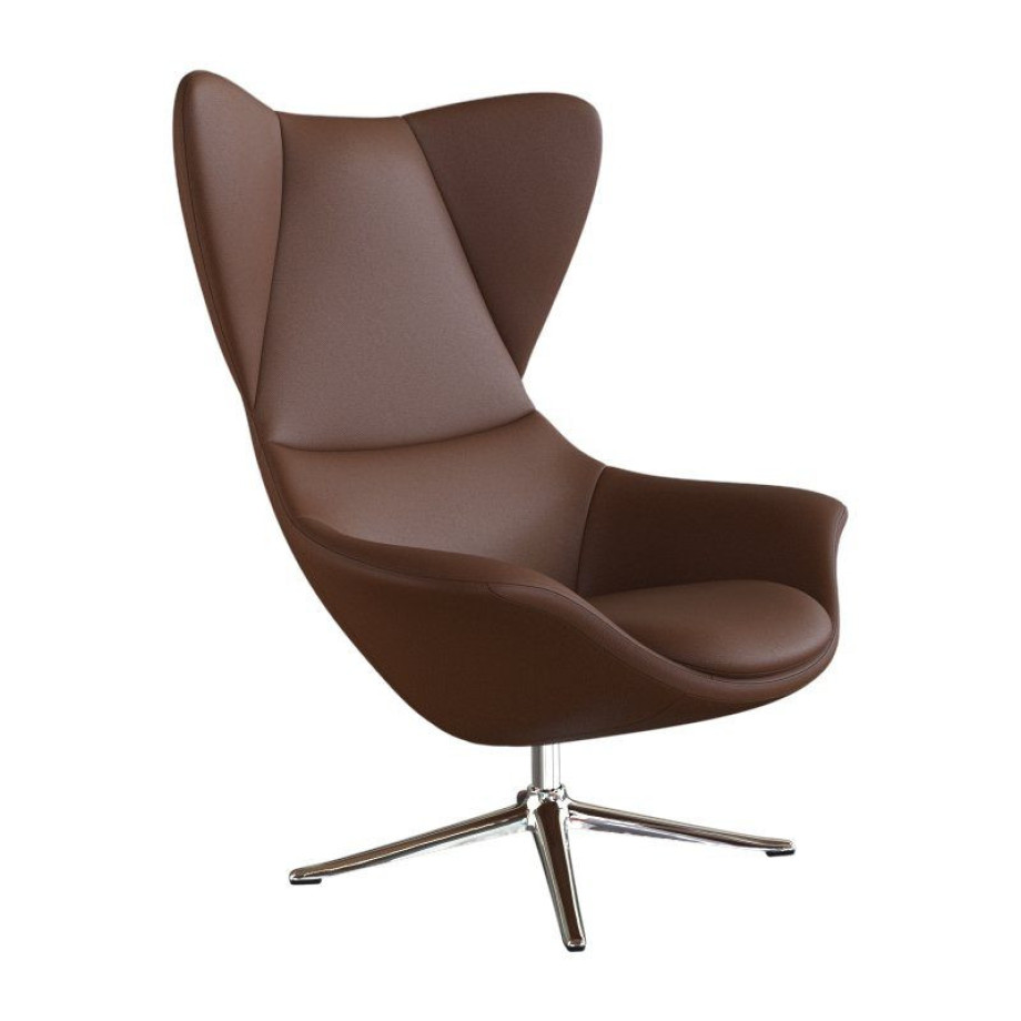 FLEXLUX Oorfauteuil Stilo relaxstoel, TV-stoel Solitaire, stijlicoon, draaibaar, aluminium basis afbeelding 1