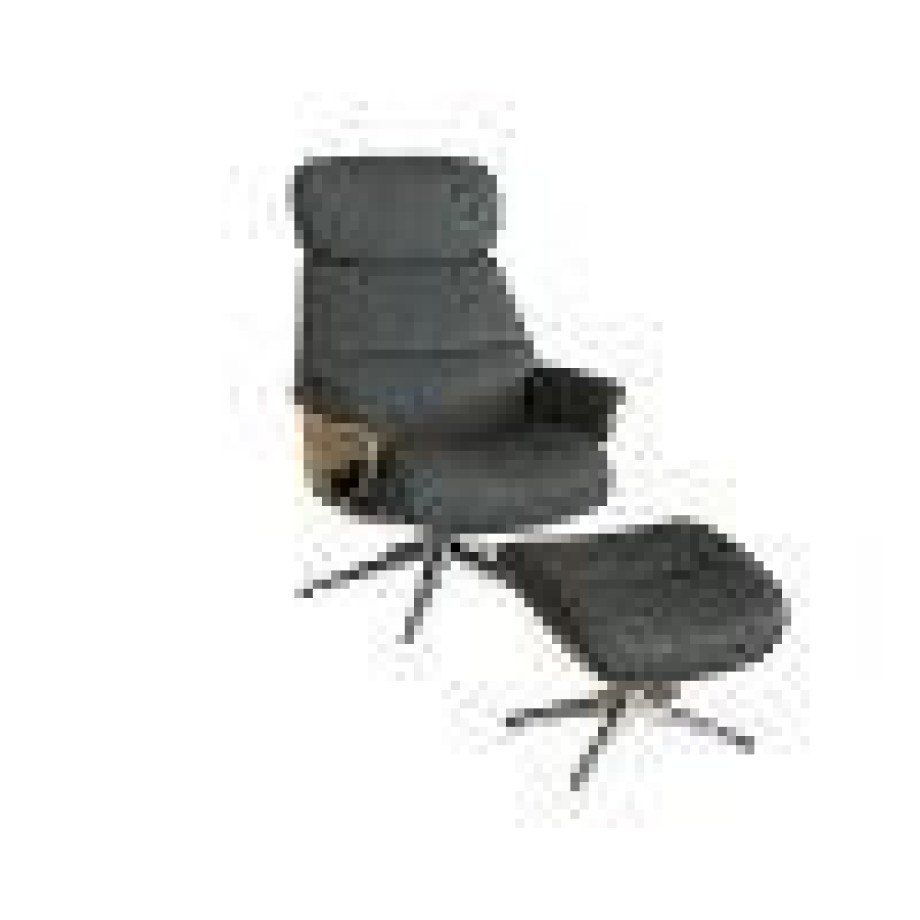 FLEXLUX Relaxfauteuil Relaxchairs Aarhus Relaxfunctie & hoofd- en rugverstelling, armleuning eiken, voet aluminium afbeelding 1