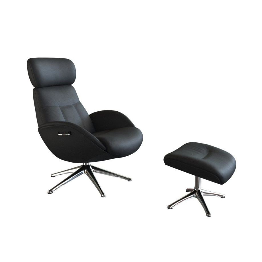 FLEXLUX Relaxfauteuil Relaxchairs Elegant Premium comfort, rug- en hoofdeindeverstelling, draaibaar, voet van aluminium afbeelding 1