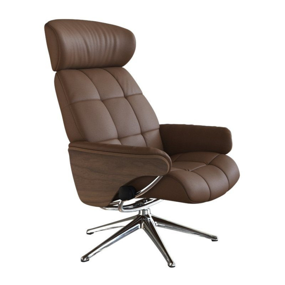 FLEXLUX Relaxfauteuil Relaxchairs Skagen Rug- en hoofdverstelling, voet aluminium, armleuning eiken, draaibaar afbeelding 1