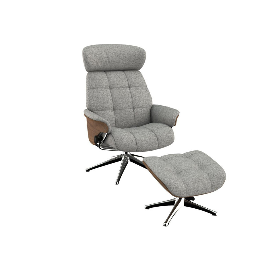 FLEXLUX Relaxfauteuil Relaxchairs Skagen Rug- en hoofdverstelling, voet aluminium, armleuning eiken, draaibaar afbeelding 1