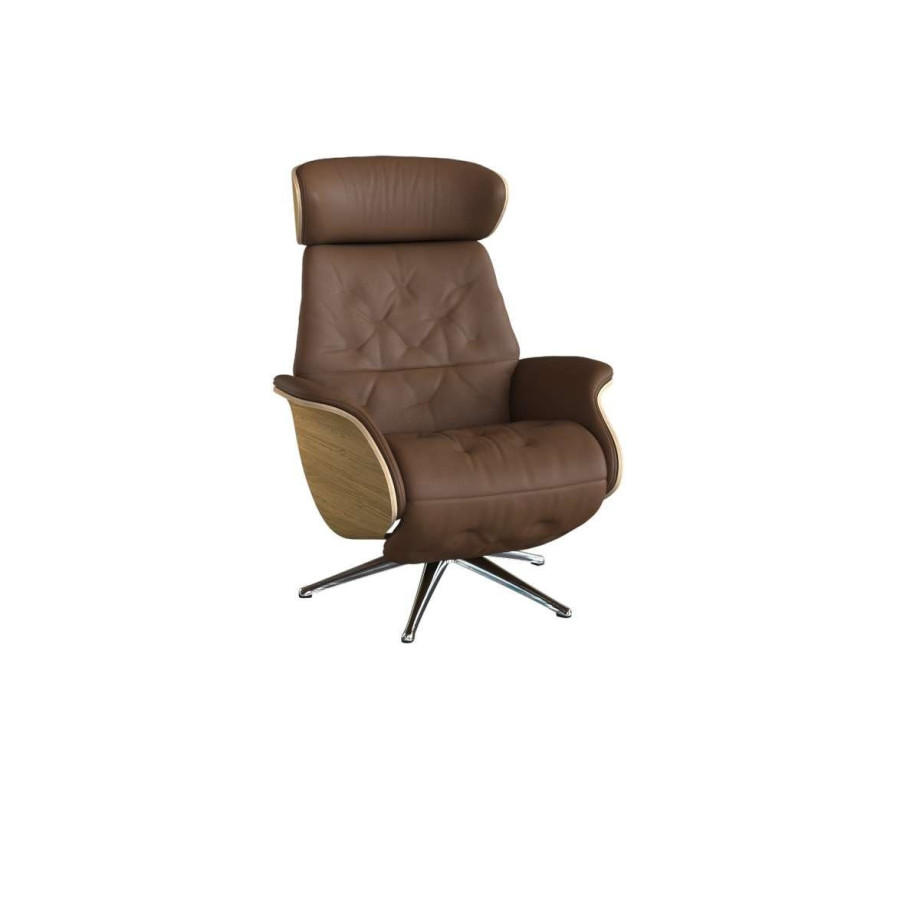 FLEXLUX Relaxfauteuil Volden praktische elektrische fauteuil Maat M, elektrische rug- en voetensteun, accu, armleuning Eiken, aluminium voet afbeelding 1