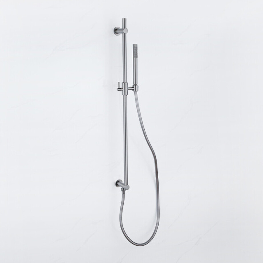 Fortifura Calvi Glijstangset - geïntegreerde wandaansluitbocht - doucheslang metaal- staaf handdouche - Geborsteld Gunmetal PVD SW1111532//SW706203//SW766537 afbeelding 1
