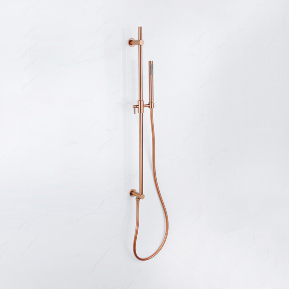 Fortifura Calvi Glijstangset - geïntegreerde wandaansluitbocht - doucheslang metaal- staaf handdouche - Geborsteld koper PVD (Koper) SW1111533//SW767373//SW970046 Fortifura Calvi Glijstangset - geïntegreerde wandaansluitbocht - doucheslang metaal- staaf handdouche - Geborsteld koper PVD (Koper) SW1111533//SW767373//SW970046 afbeelding 1