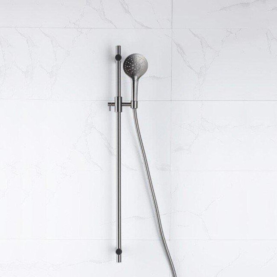 Fortifura Calvi glijstangset met ronde handdouche, gladde doucheslang Geborsteld Gunmetal PVD SW767491/SW799451/SW721165 afbeelding 1
