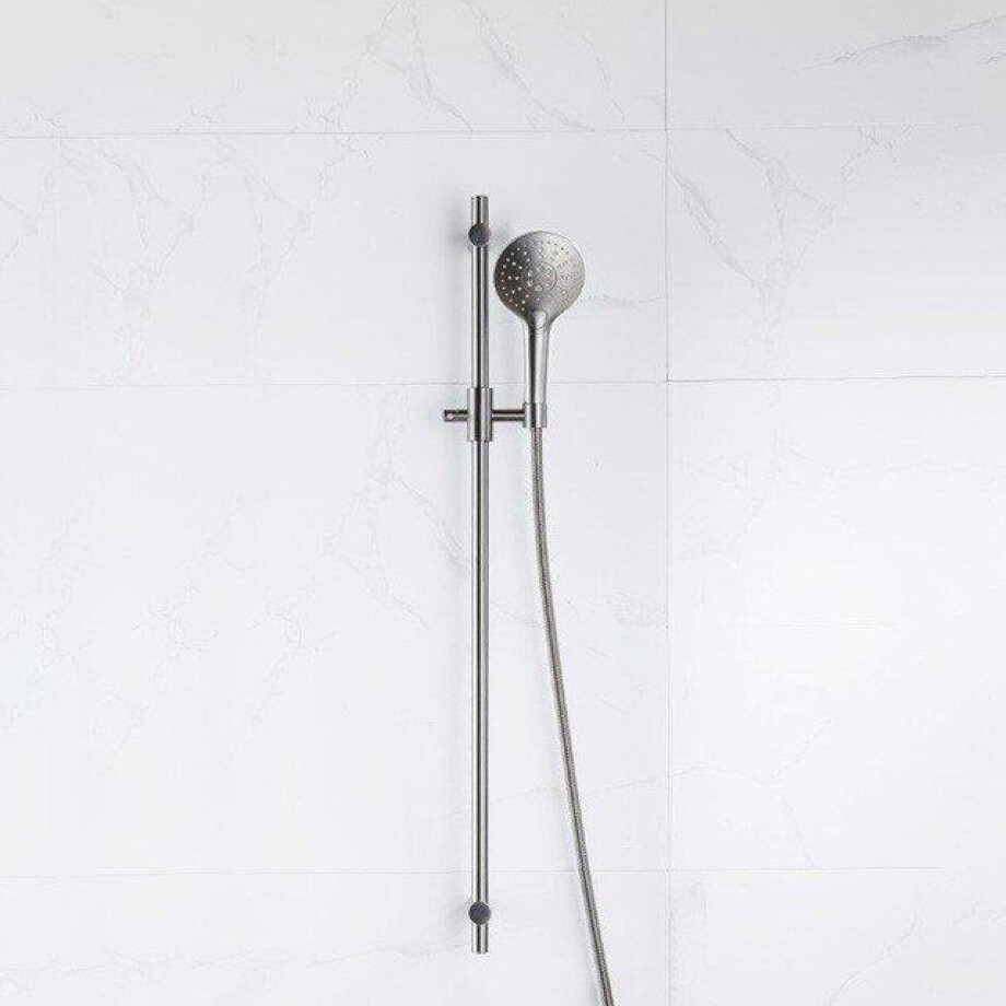 Fortifura Calvi glijstangset met ronde handdouche, metalen doucheslang Geborsteld Gunmetal PVD SW767491/SW799451/SW706207 afbeelding 1