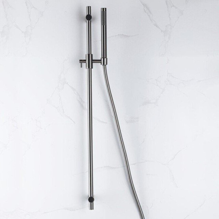 Fortifura Calvi glijstangset met staafhanddouche, gladde doucheslang Geborsteld Gunmetal PVD SW767491/SW766537/SW721165 afbeelding 1