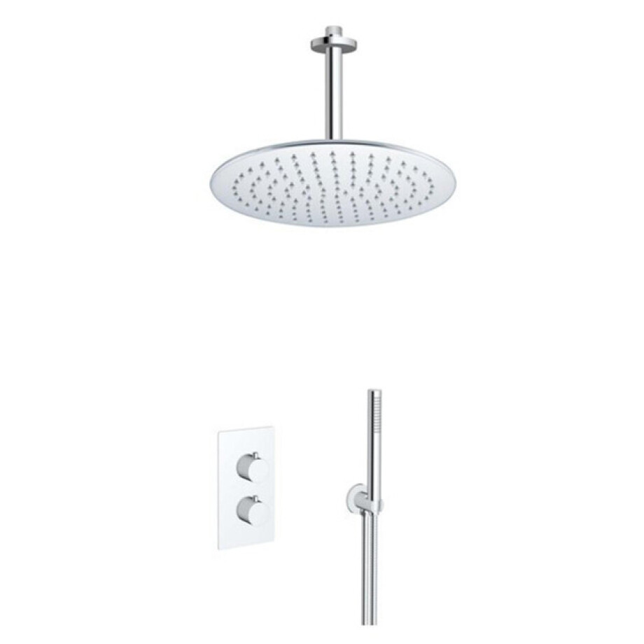 Fortifura Calvi Inbouw Regendoucheset - thermostatisch - plafondarm - 25cm hoofddouche - staaf handdouche - gladde doucheslang - chroom SW721166 SW377830 SW720552 SW542643 SW706209 SW496 Fortifura Calvi Inbouw Regendoucheset - thermostatisch - plafondarm - 25cm hoofddouche - staaf handdouche - gladde doucheslang - chroom SW721166 SW377830 SW720552 SW542643 SW706209 SW496 afbeelding 1