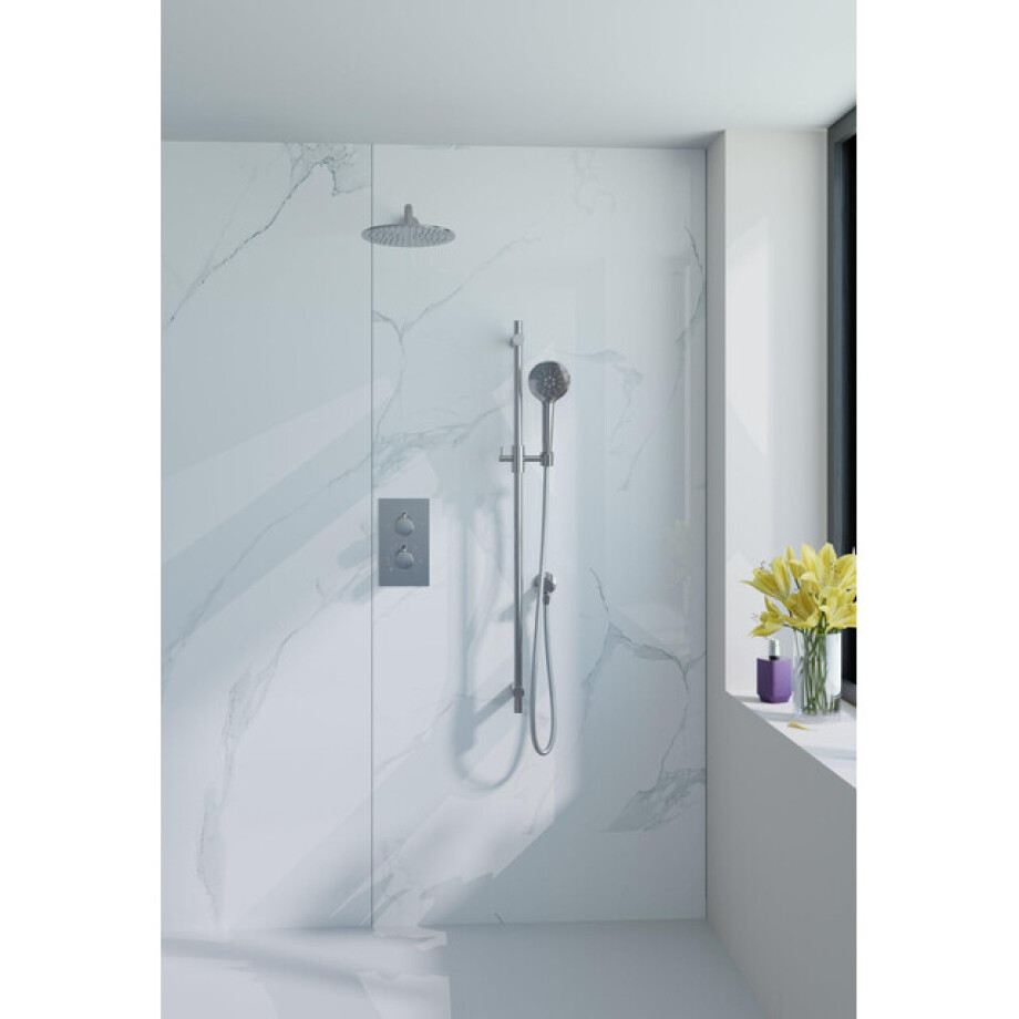Fortifura Calvi Inbouw Regendoucheset - thermostatisch - wandarm - glijstang - 25cm hoofddouche - ronde handdouche - gladde doucheslang - chroom SW496814/SW542643/SW706209/SW720552/SW720559/SW721 Fortifura Calvi Inbouw Regendoucheset - thermostatisch - wandarm - glijstang - 25cm hoofddouche - ronde handdouche - gladde doucheslang - chroom SW496814/SW542643/SW706209/SW720552/SW720559/SW721 afbeelding 1