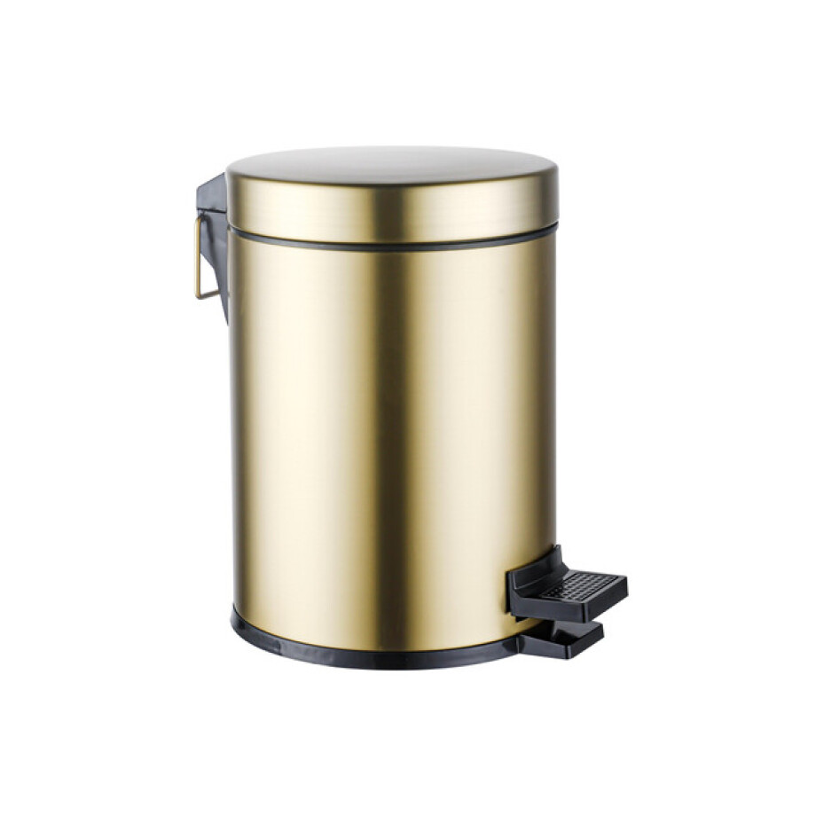 Fortifura Calvi pedaalemmer - 5 liter - rond - Geborsteld Messing PVD (Goud) SW1111579 afbeelding 1