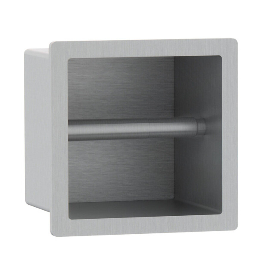 Fortifura Calvi Toiletrolhouder - inbouw - 17.3x17.3x15.3cm - Geborsteld RVS PVD (RVS) SW1126059 afbeelding 1