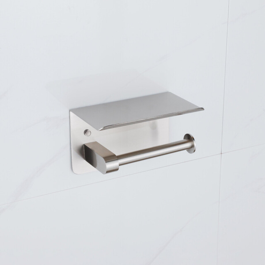 Fortifura Calvi - toiletrolhouder - met plateau - Geborsteld RVS PVD (RVS) SW1183054 Fortifura Calvi - toiletrolhouder - met plateau - Geborsteld RVS PVD (RVS) SW1183054 afbeelding 1