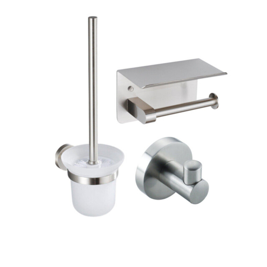 Fortifura Calvi - toiletrolhouder - met plateau - Geborsteld RVS PVD (RVS) SW1183054/SW639927/SW639930 Fortifura Calvi - toiletrolhouder - met plateau - Geborsteld RVS PVD (RVS) SW1183054/SW639927/SW639930 afbeelding 1