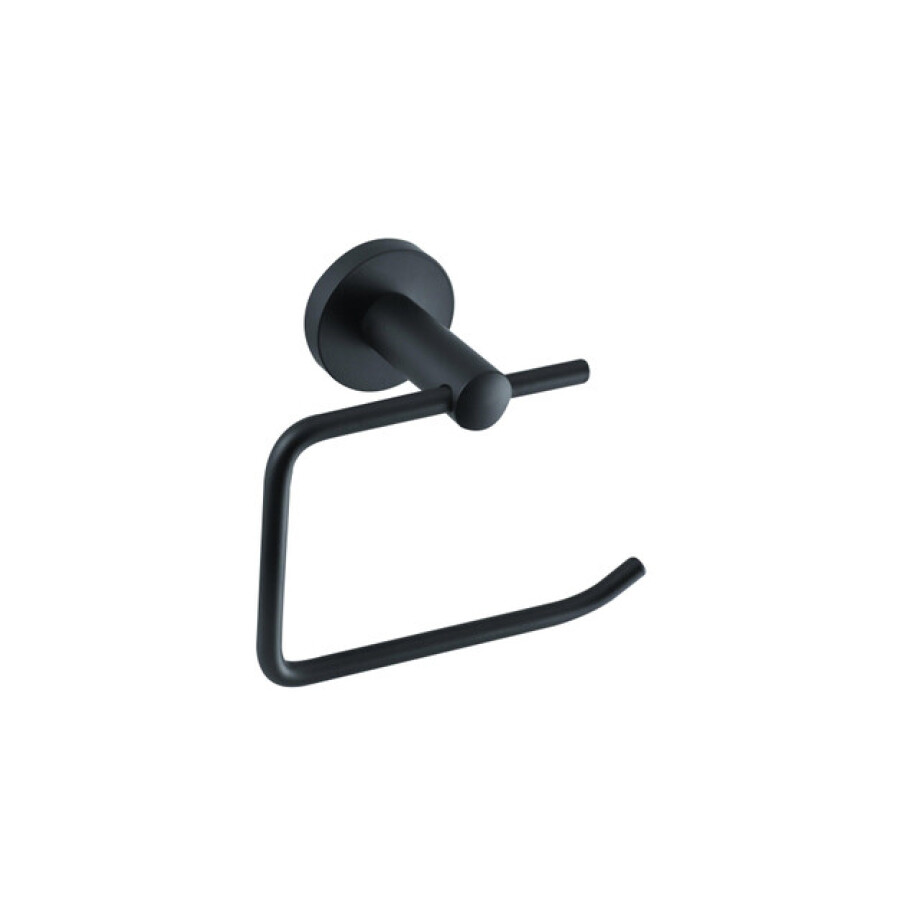 Fortifura Calvi Toiletrolhouder - zonder klep - rond - Mat Zwart SW639933 afbeelding 1